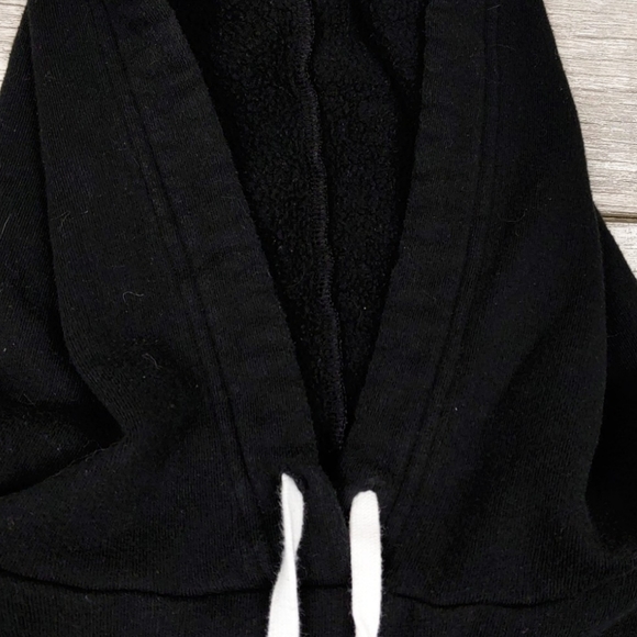 Pink Womens S Black Blue Logo Crop Long Slv Hoodie - Picture 3 of 5